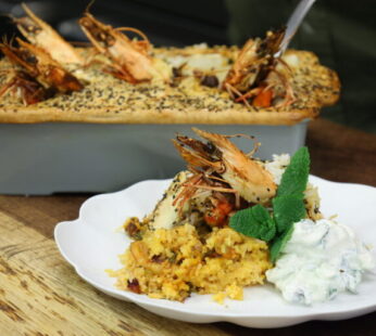 Prawn Rice bowl with raita