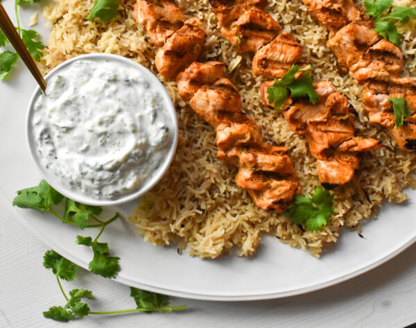 Chicken Tikka with Rice bowl with raita
