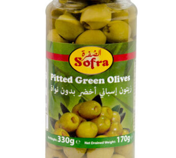 sofra pitted green olive 330g