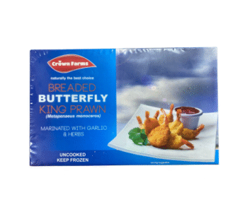 crown farm black tiger hlso butterfly prawn marinated 230g
