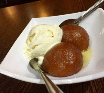 Gulab Jamun served with ice cream
